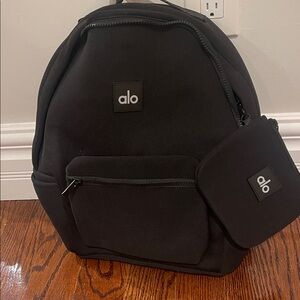ALO Yoga Black Men's Tech Backpack with Detachable Pouch